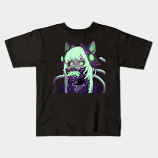 Lovecraft Anime Catgirl Biomech Kids T-Shirt